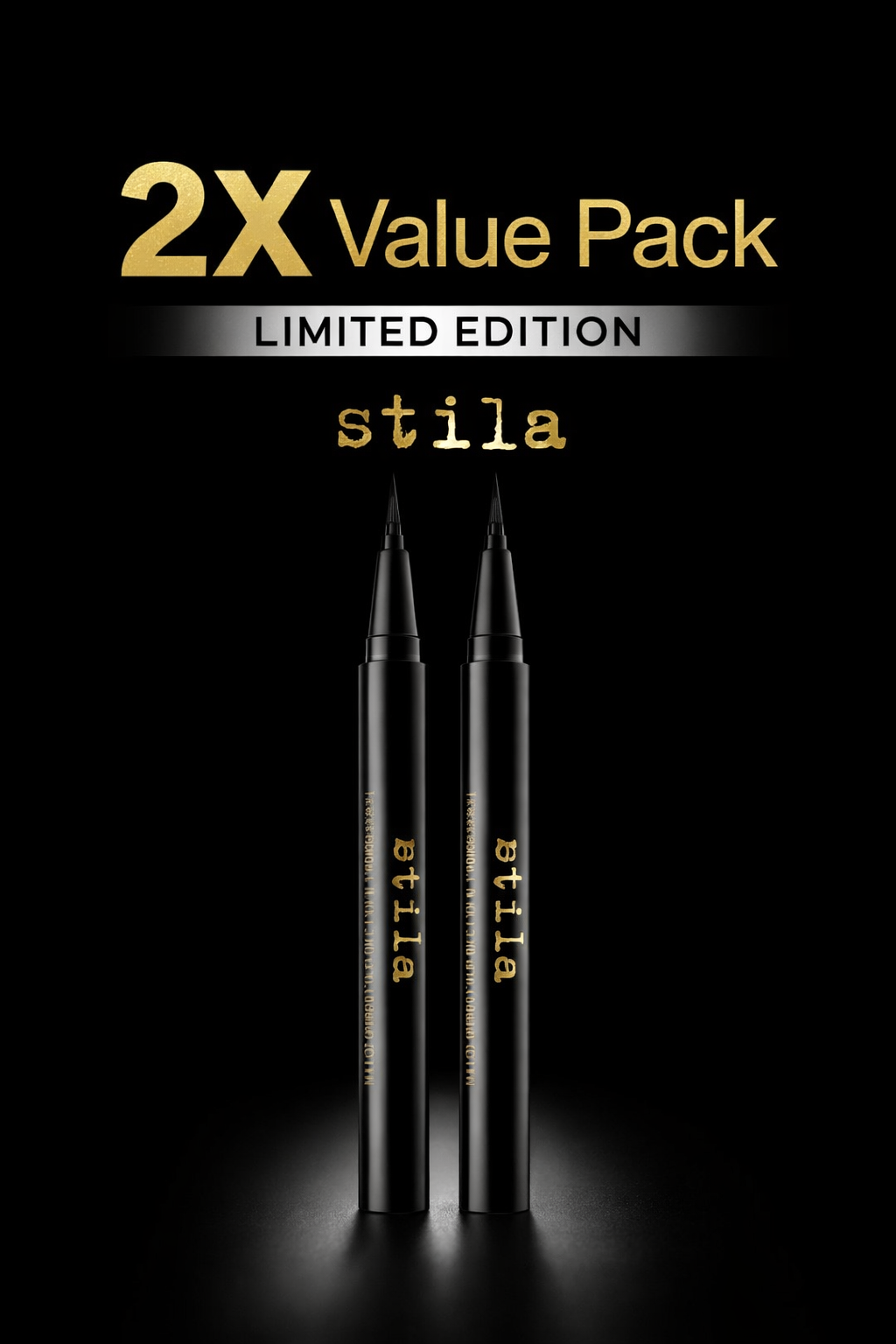 Stila Stay All Day Waterproof Liquid Eye Liner Duo – 2X Intense Black | Long-Lasting, Smudge-Proof, Limited Stock